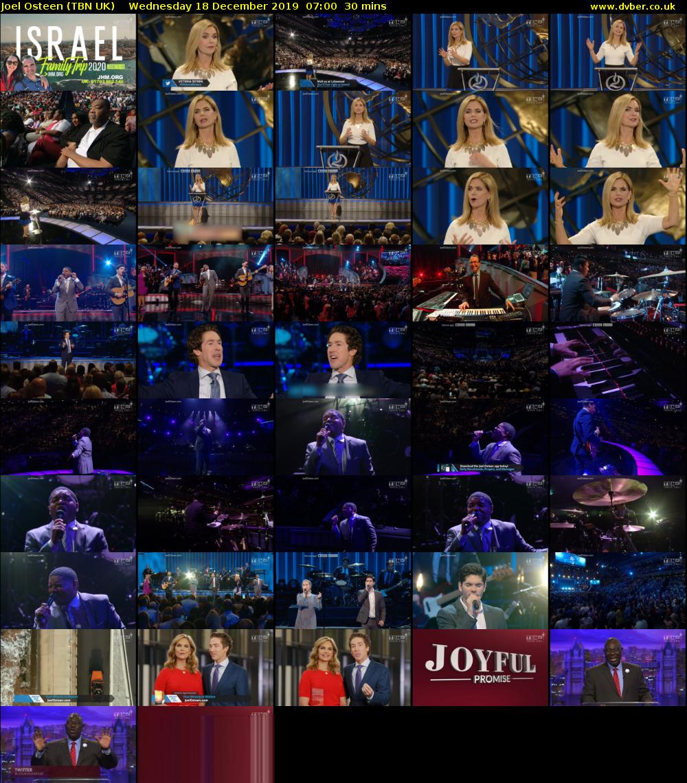 Joel Osteen (TBN UK) Wednesday 18 December 2019 07:00 - 07:30