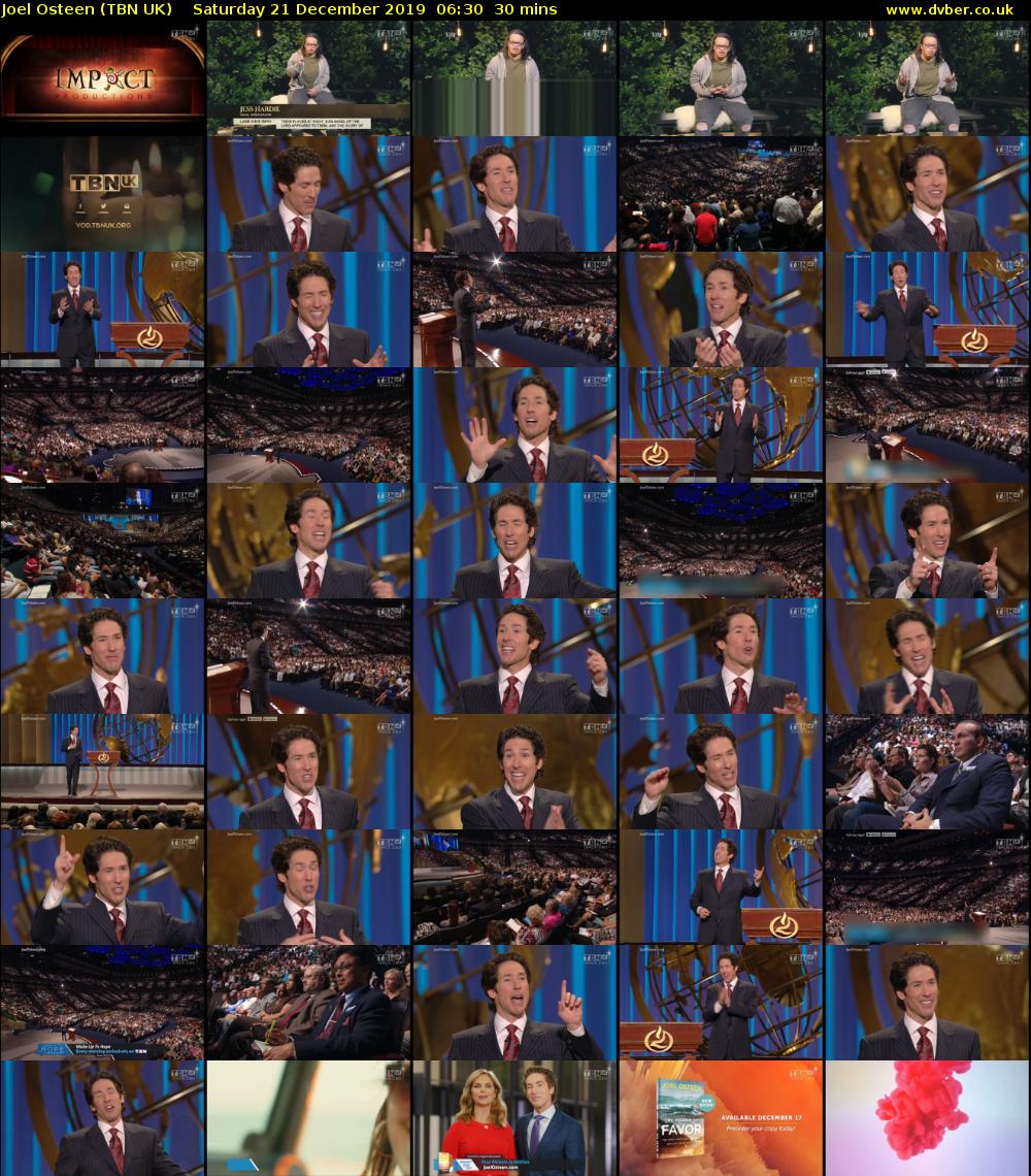 Joel Osteen (TBN UK) Saturday 21 December 2019 06:30 - 07:00