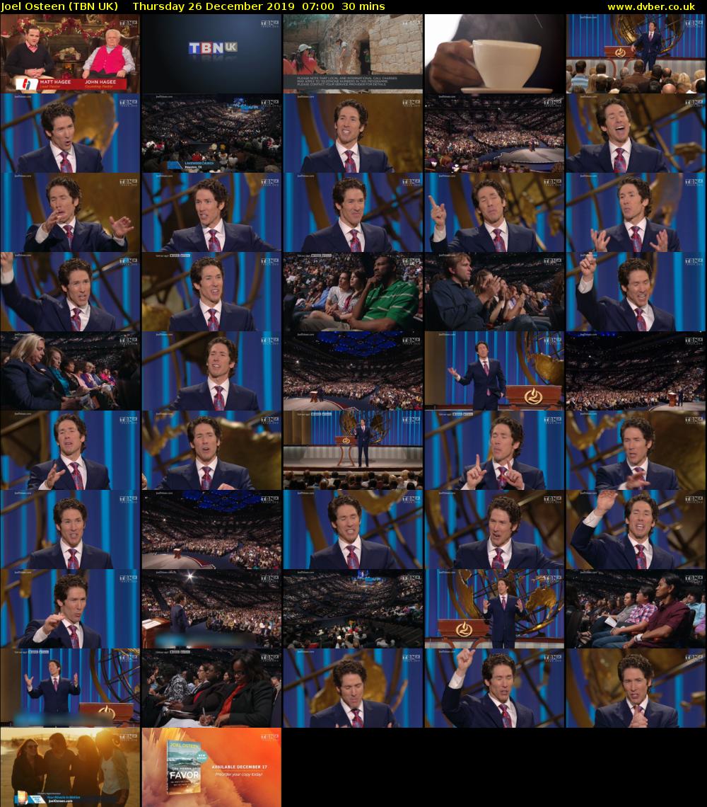 Joel Osteen (TBN UK) Thursday 26 December 2019 07:00 - 07:30