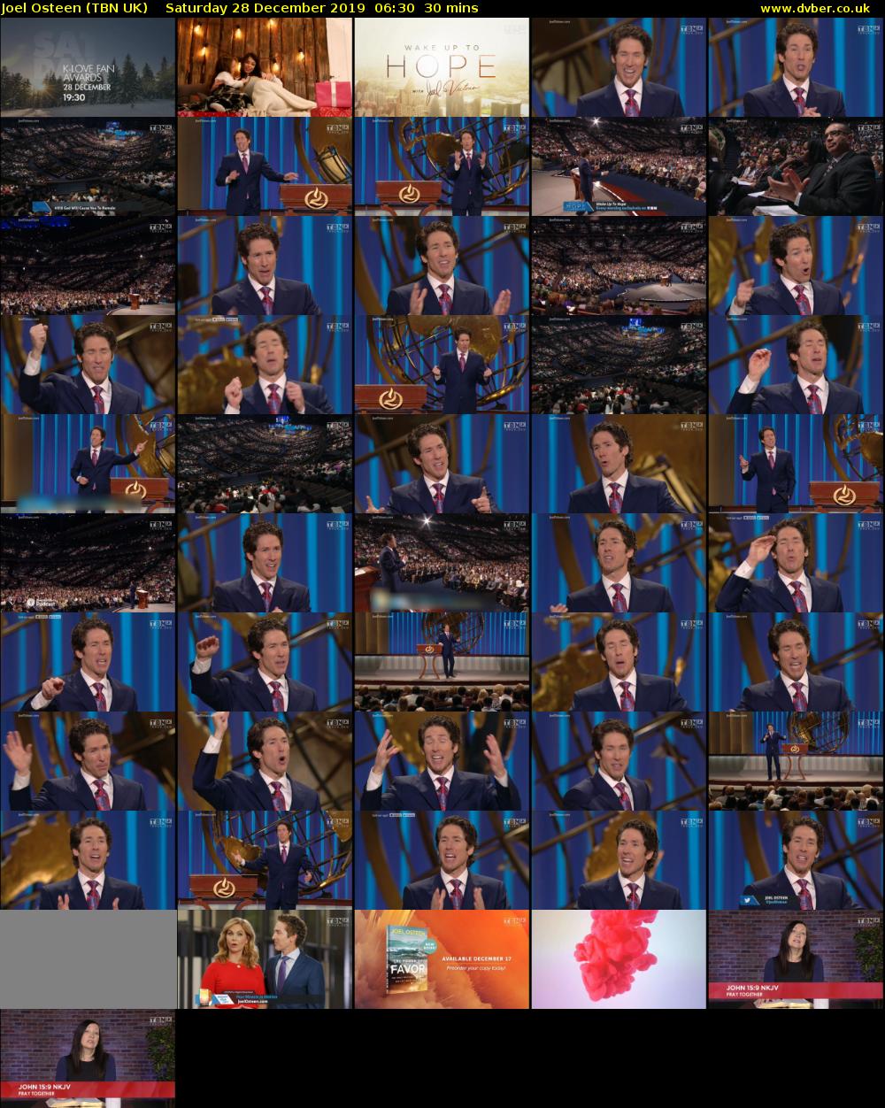 Joel Osteen (TBN UK) Saturday 28 December 2019 06:30 - 07:00