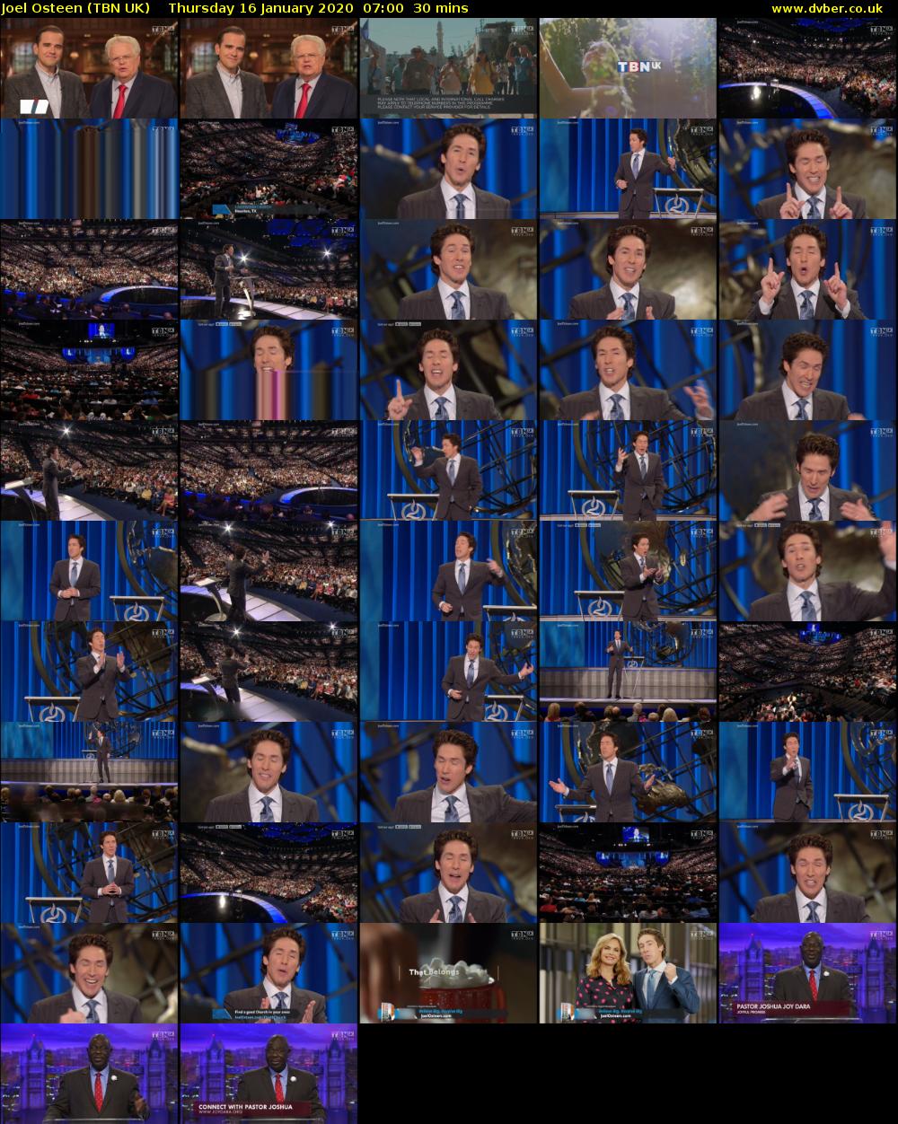 Joel Osteen (TBN UK) Thursday 16 January 2020 07:00 - 07:30