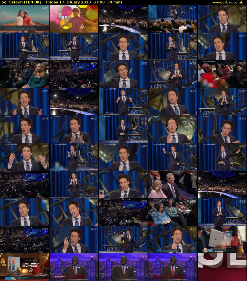 Joel Osteen (TBN UK) Friday 17 January 2020 07:00 - 07:30