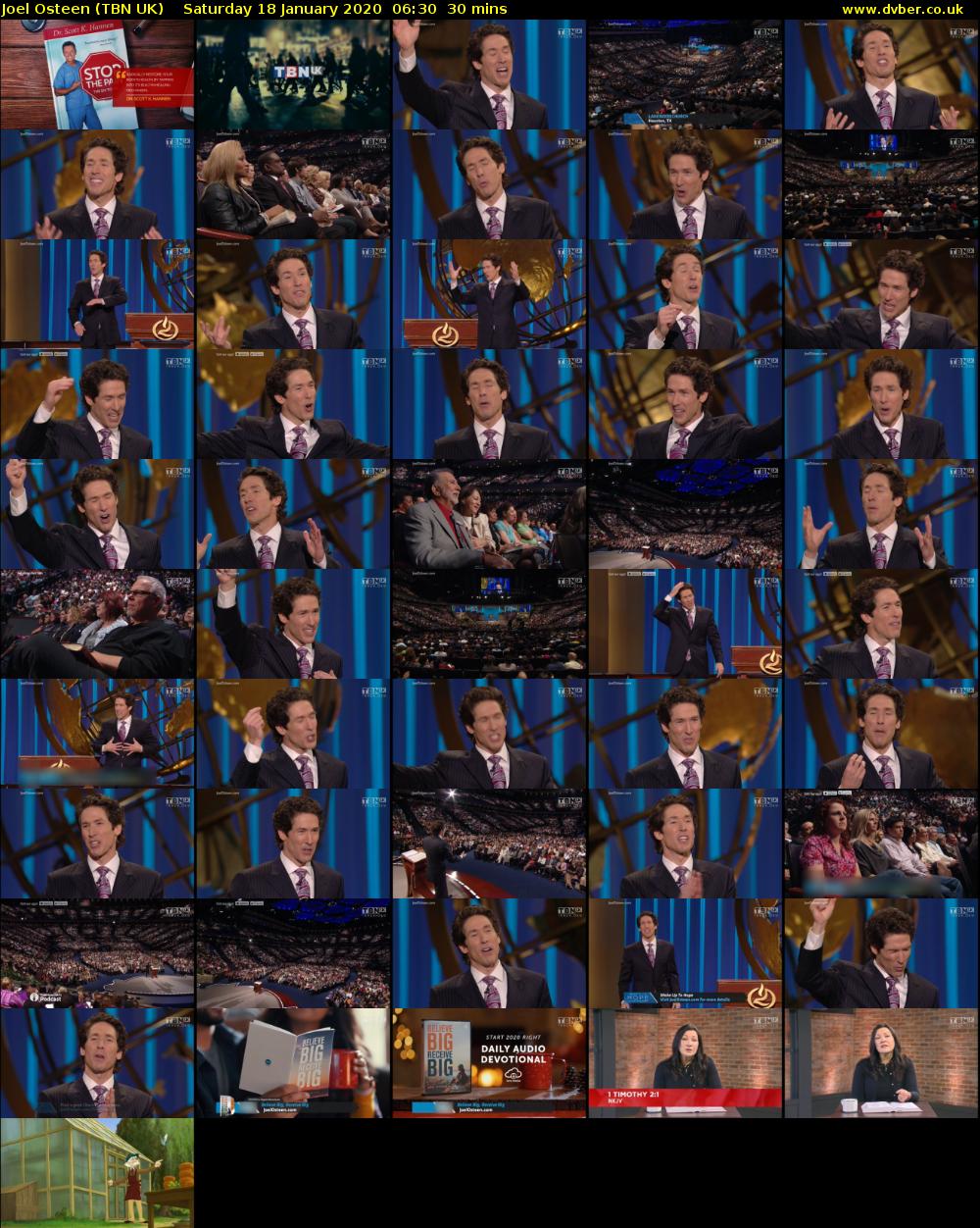 Joel Osteen (TBN UK) Saturday 18 January 2020 06:30 - 07:00