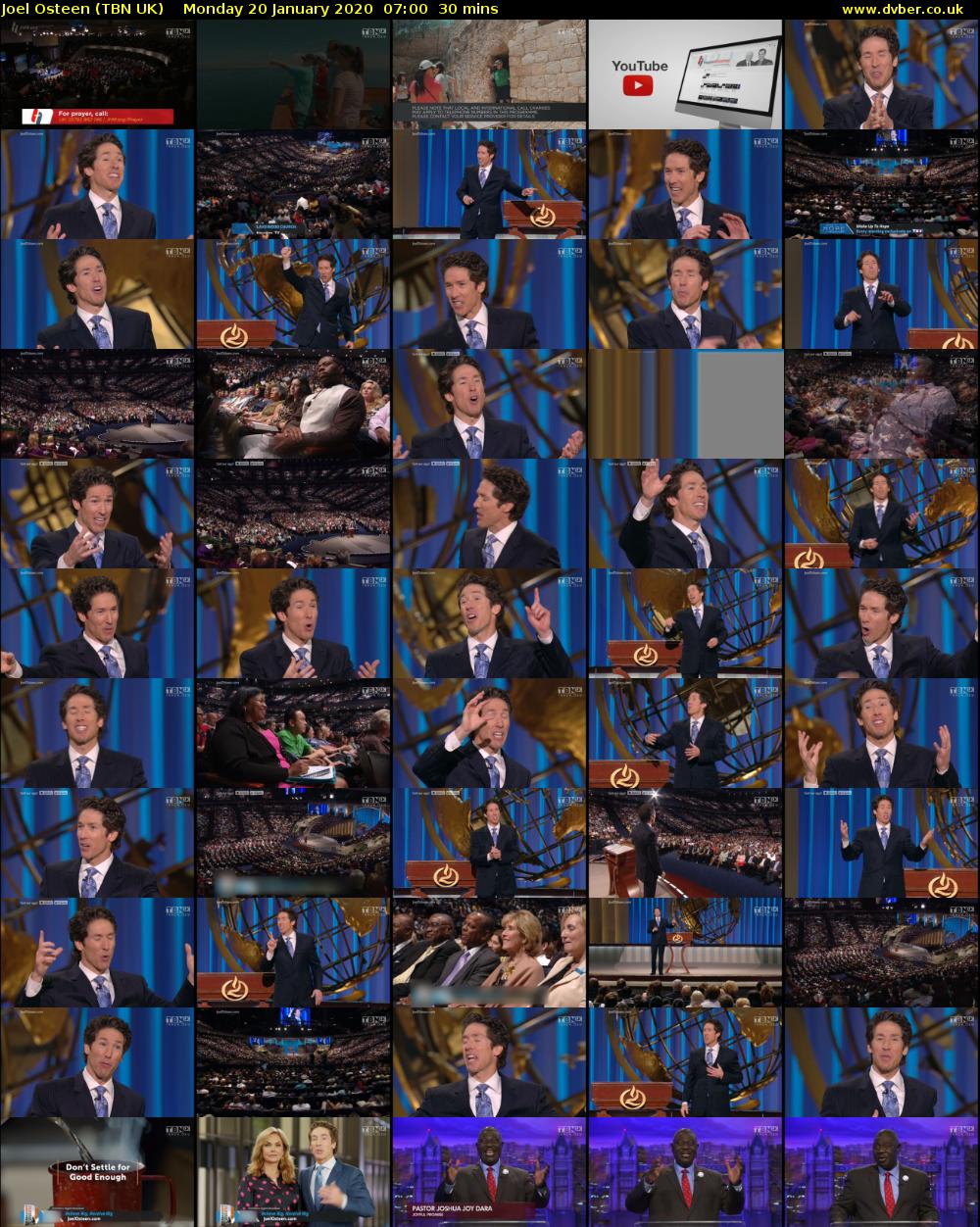 Joel Osteen (TBN UK) Monday 20 January 2020 07:00 - 07:30