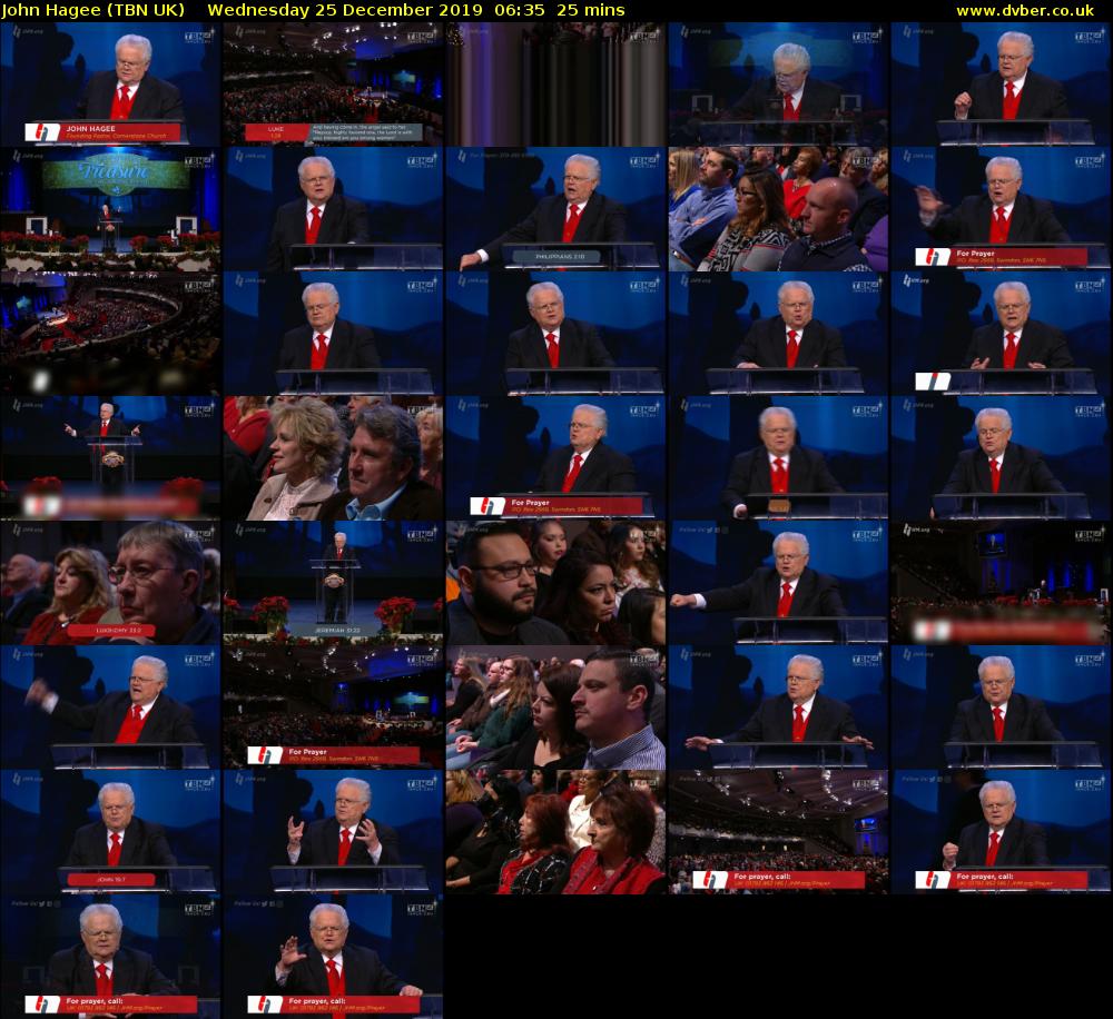 John Hagee (TBN UK) Wednesday 25 December 2019 06:35 - 07:00