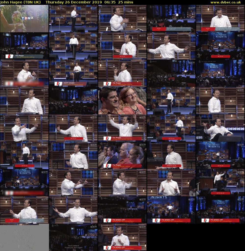 John Hagee (TBN UK) Thursday 26 December 2019 06:35 - 07:00