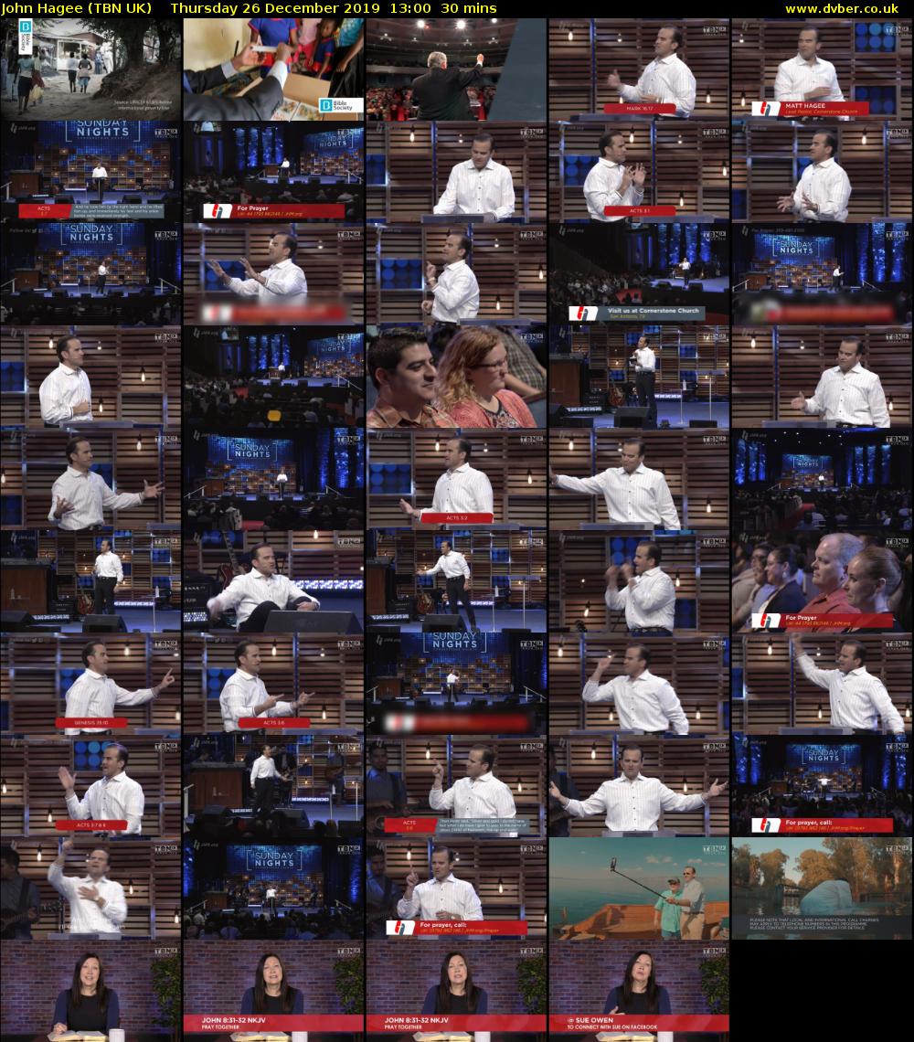 John Hagee (TBN UK) Thursday 26 December 2019 13:00 - 13:30