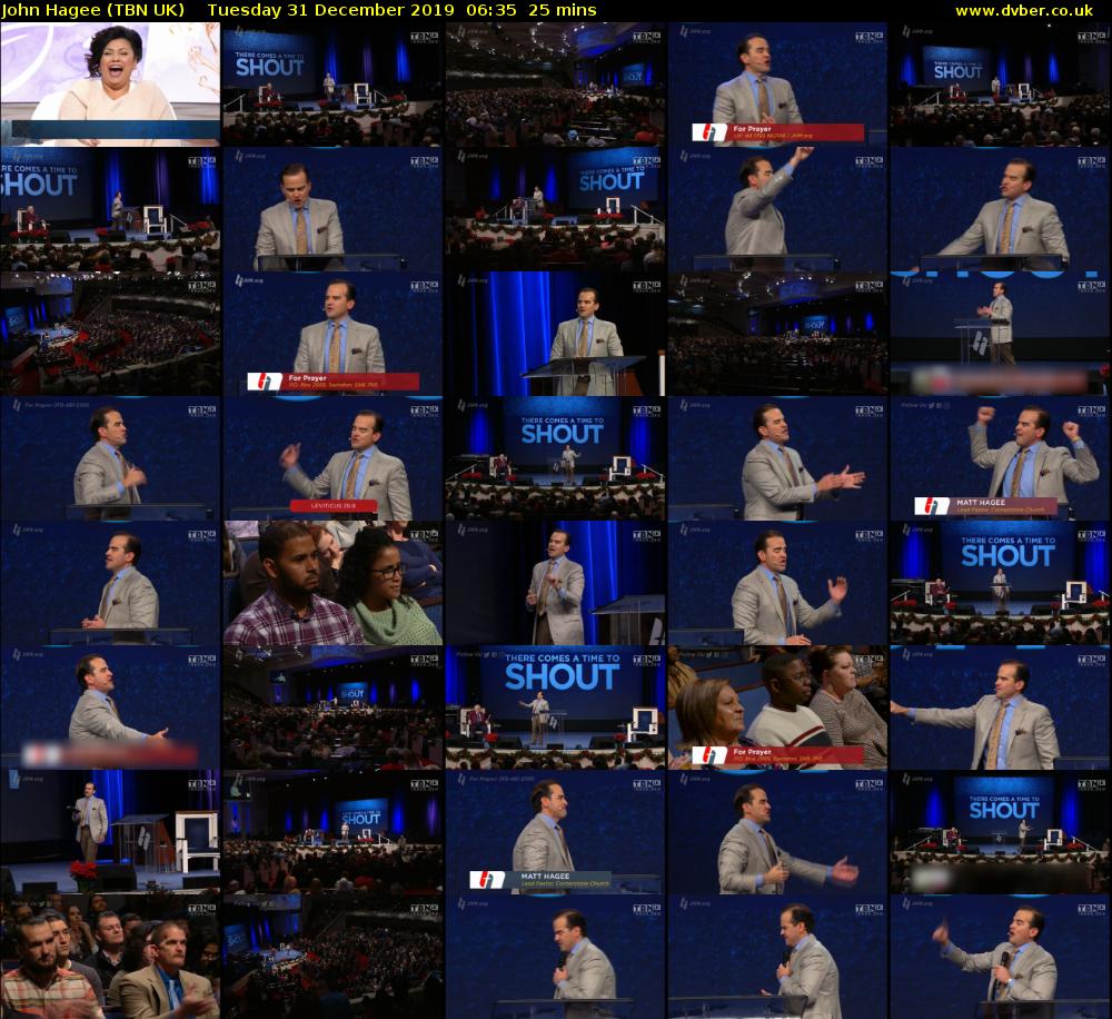 John Hagee (TBN UK) Tuesday 31 December 2019 06:35 - 07:00