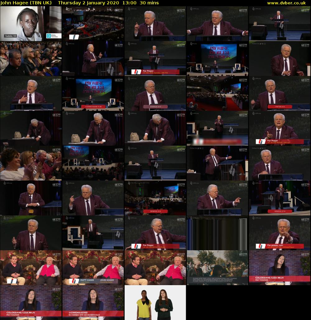 John Hagee (TBN UK) Thursday 2 January 2020 13:00 - 13:30