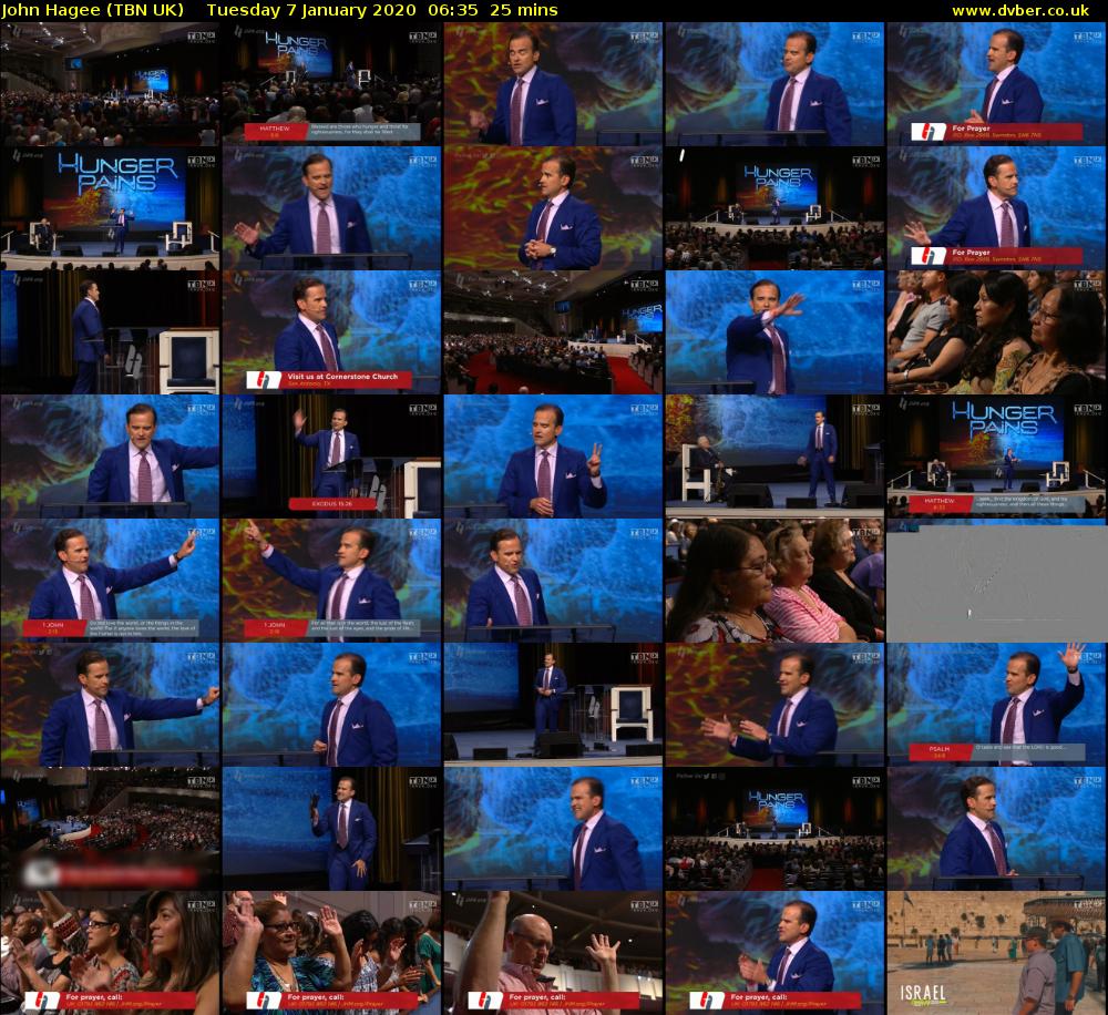 John Hagee (TBN UK) Tuesday 7 January 2020 06:35 - 07:00