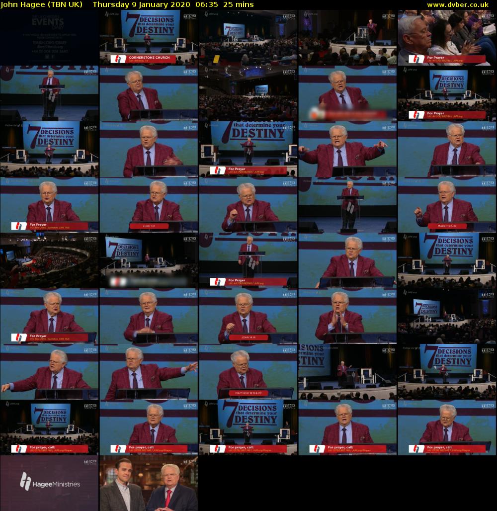 John Hagee (TBN UK) Thursday 9 January 2020 06:35 - 07:00
