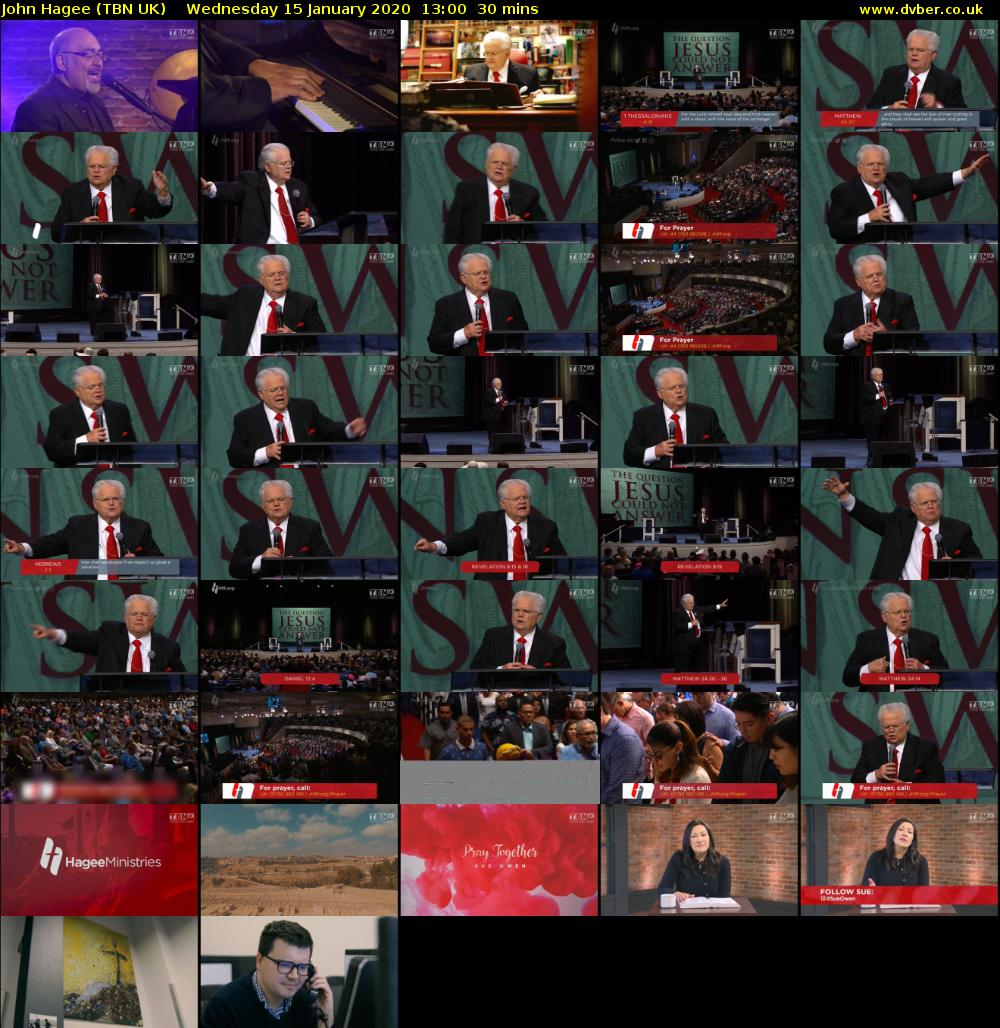 John Hagee (TBN UK) Wednesday 15 January 2020 13:00 - 13:30