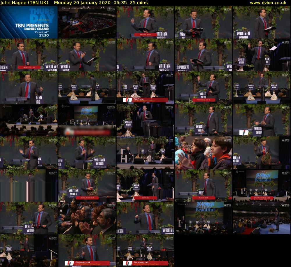 John Hagee (TBN UK) Monday 20 January 2020 06:35 - 07:00