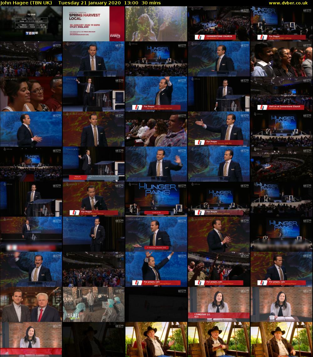 John Hagee (TBN UK) Tuesday 21 January 2020 13:00 - 13:30