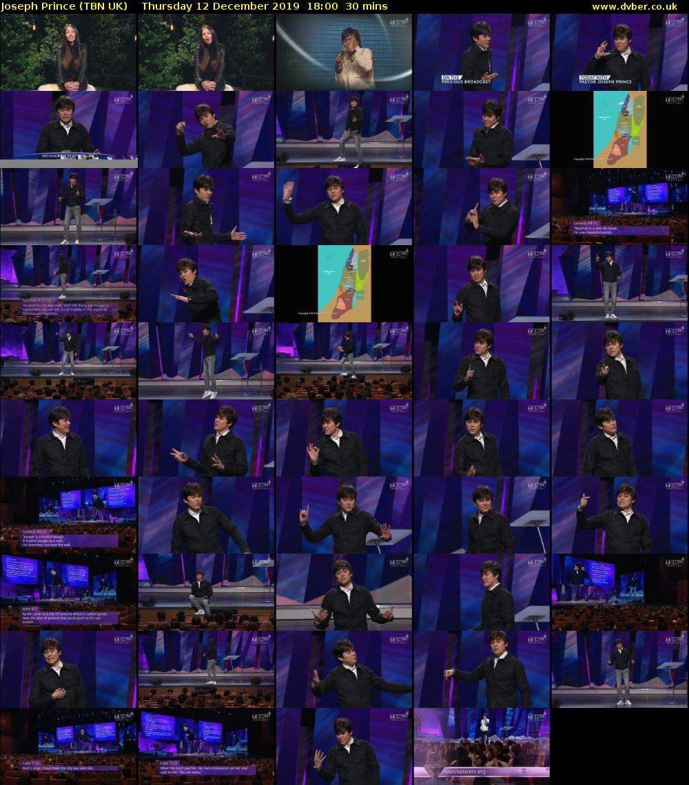 Joseph Prince (TBN UK) Thursday 12 December 2019 18:00 - 18:30