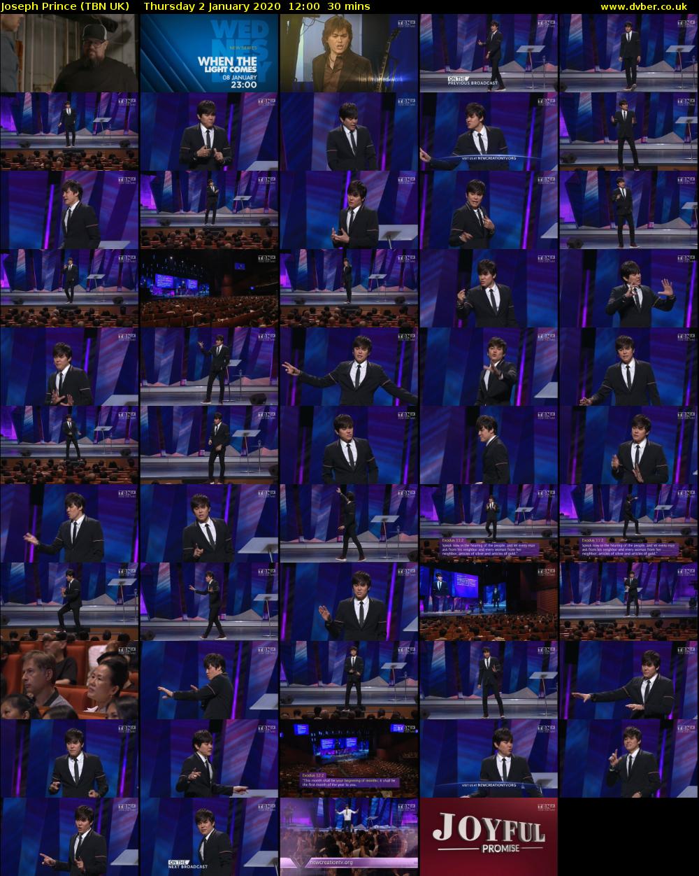 Joseph Prince (TBN UK) Thursday 2 January 2020 12:00 - 12:30