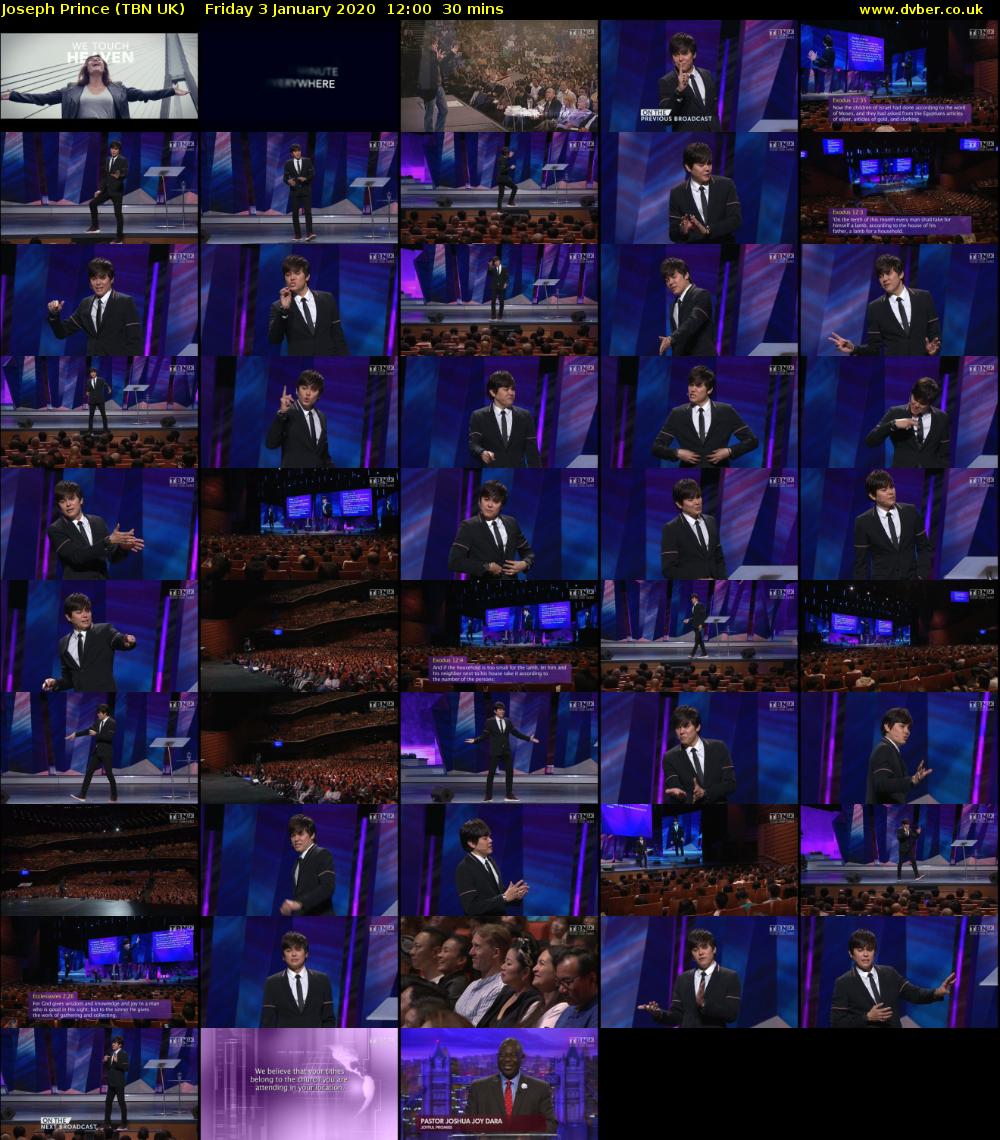 Joseph Prince (TBN UK) Friday 3 January 2020 12:00 - 12:30
