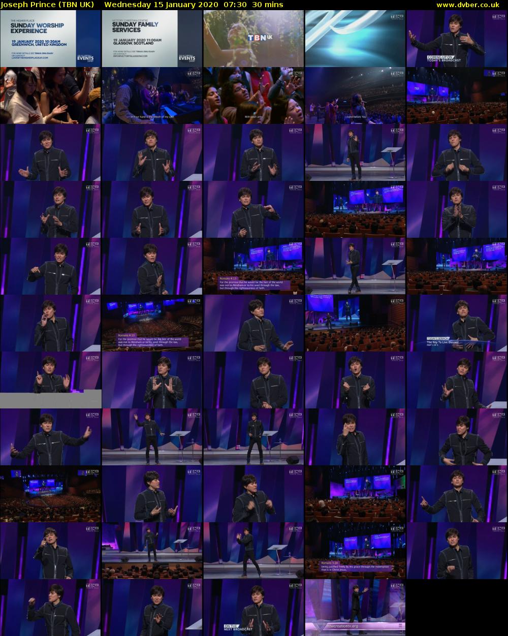 Joseph Prince (TBN UK) Wednesday 15 January 2020 07:30 - 08:00