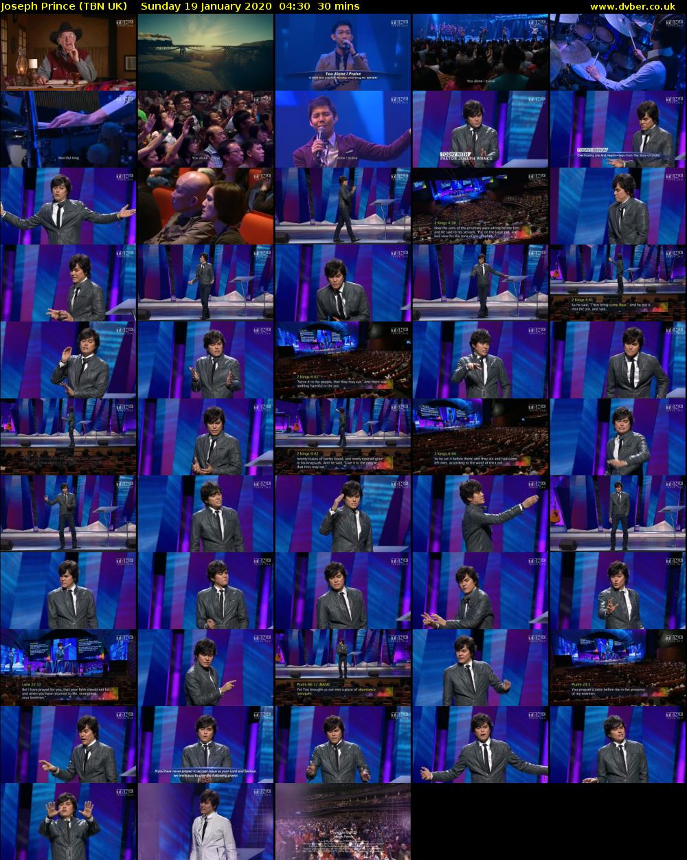 Joseph Prince (TBN UK) Sunday 19 January 2020 04:30 - 05:00
