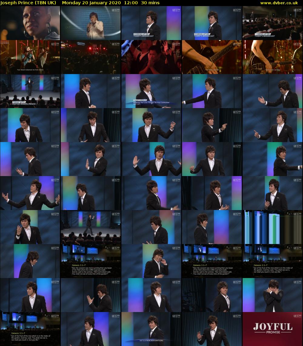 Joseph Prince (TBN UK) Monday 20 January 2020 12:00 - 12:30