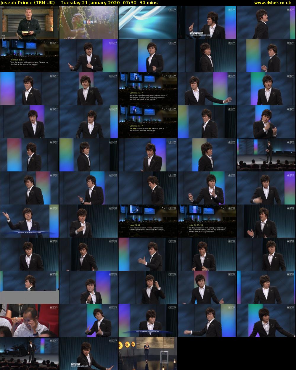 Joseph Prince (TBN UK) Tuesday 21 January 2020 07:30 - 08:00