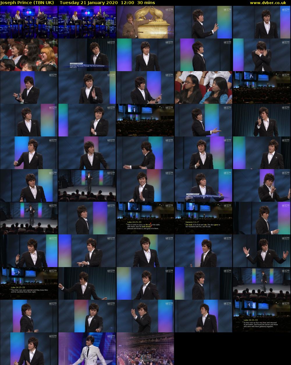 Joseph Prince (TBN UK) Tuesday 21 January 2020 12:00 - 12:30