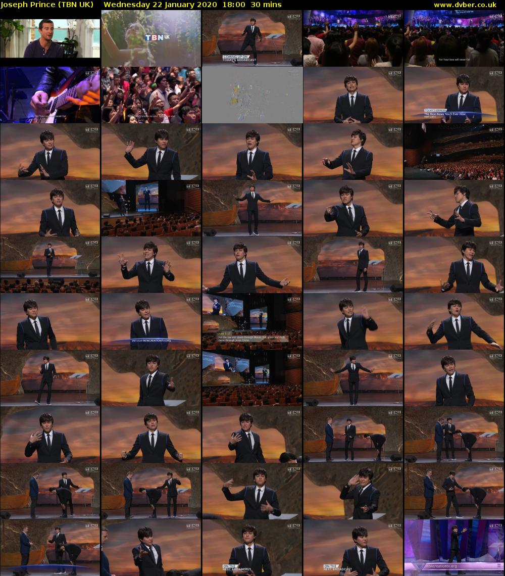 Joseph Prince (TBN UK) Wednesday 22 January 2020 18:00 - 18:30