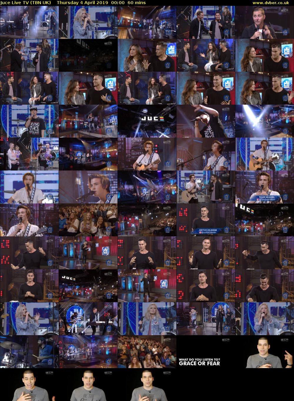Juce Live TV (TBN UK) Thursday 4 April 2019 00:00 - 01:00