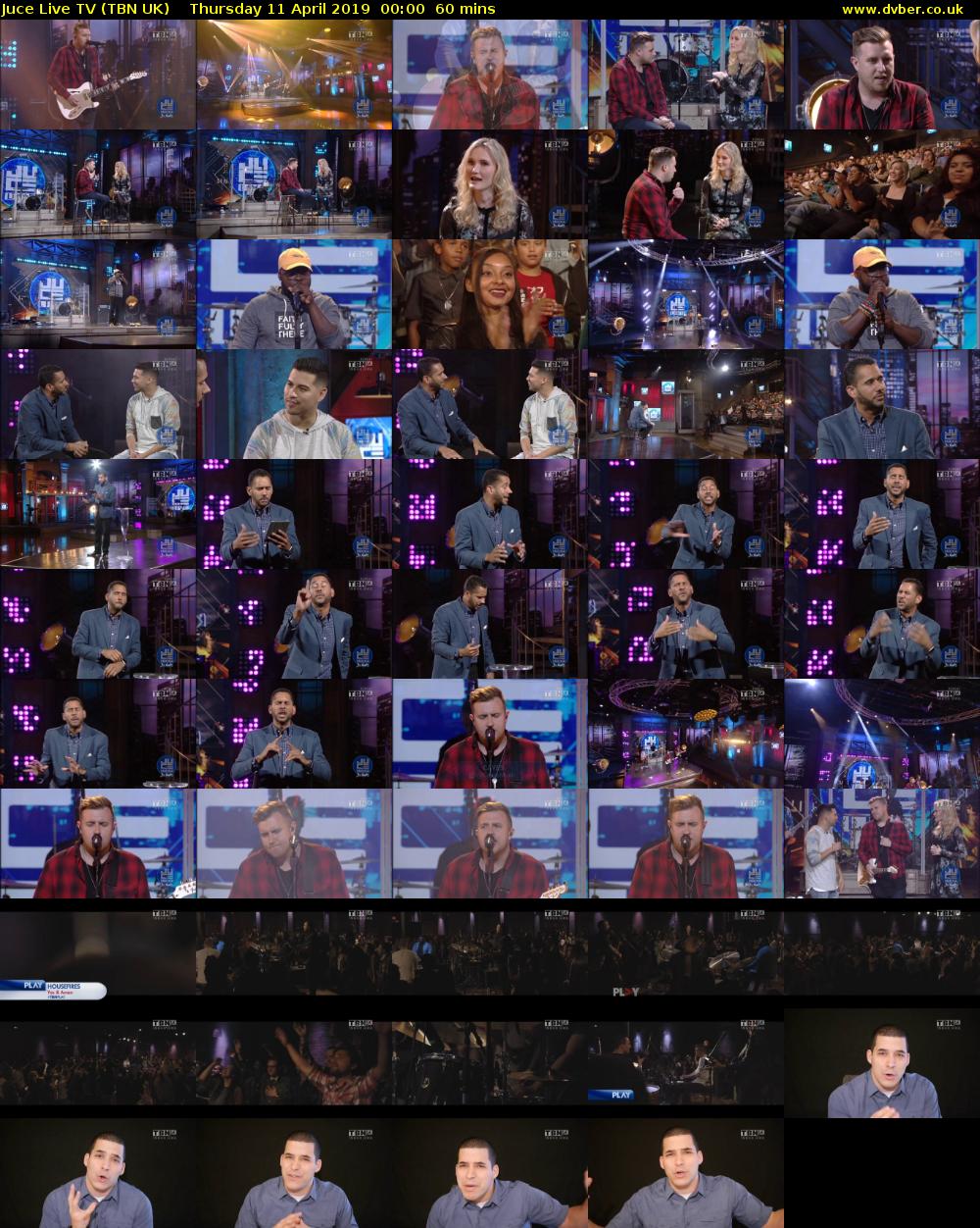Juce Live TV (TBN UK) Thursday 11 April 2019 00:00 - 01:00