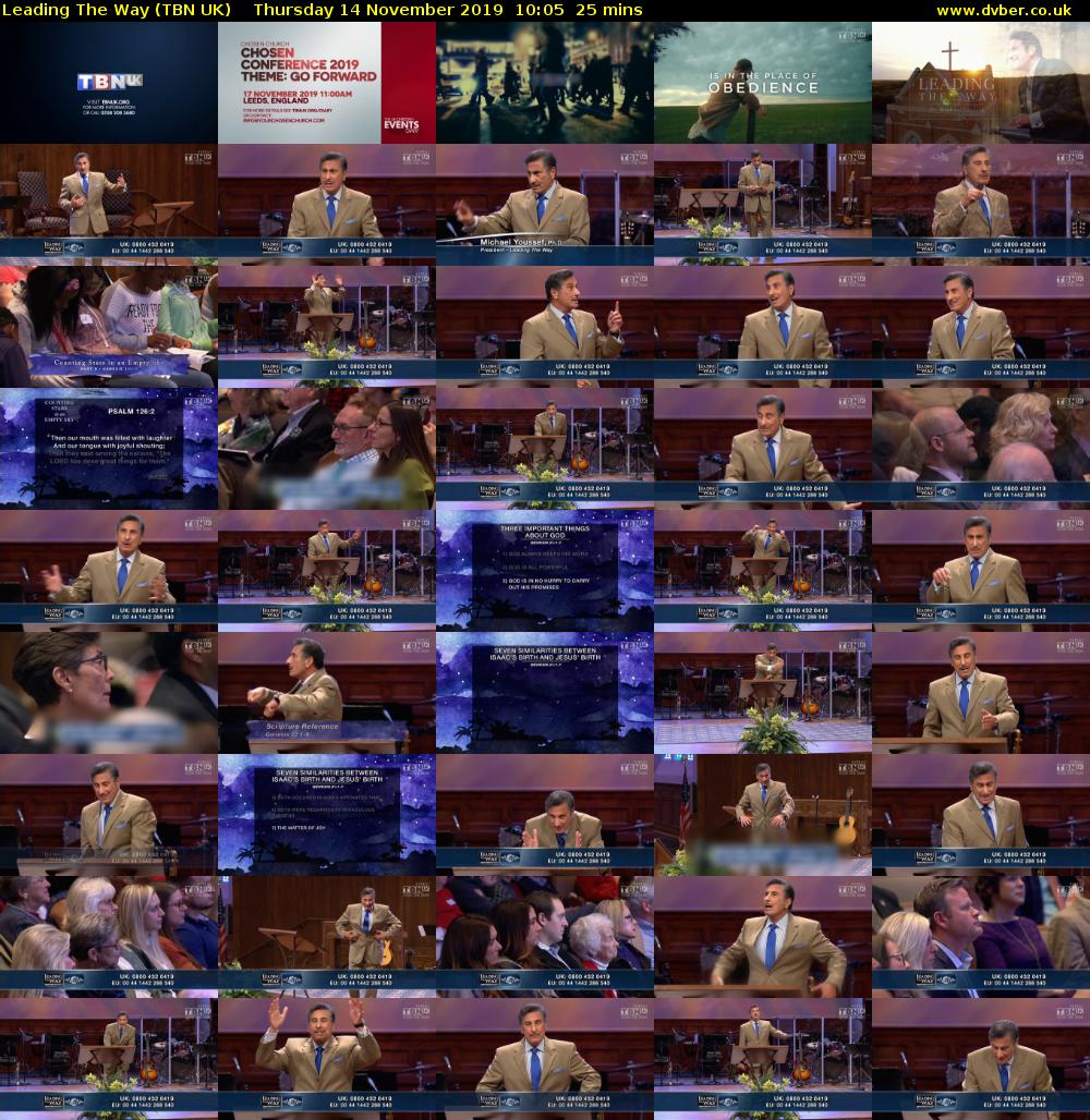 Leading The Way (TBN UK) Thursday 14 November 2019 10:05 - 10:30