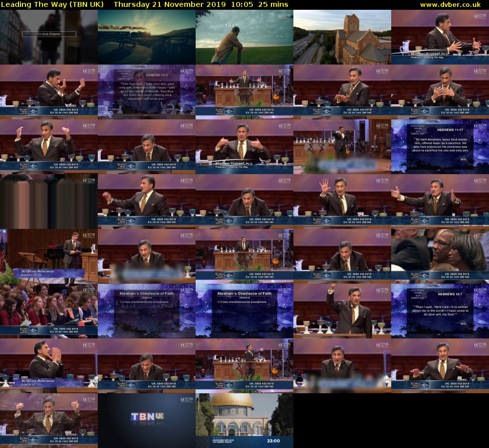Leading The Way (TBN UK) Thursday 21 November 2019 10:05 - 10:30