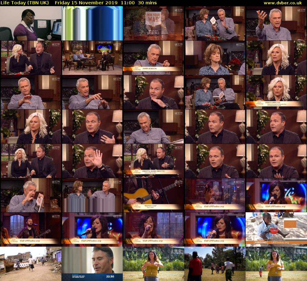 Life Today (TBN UK) Friday 15 November 2019 11:00 - 11:30