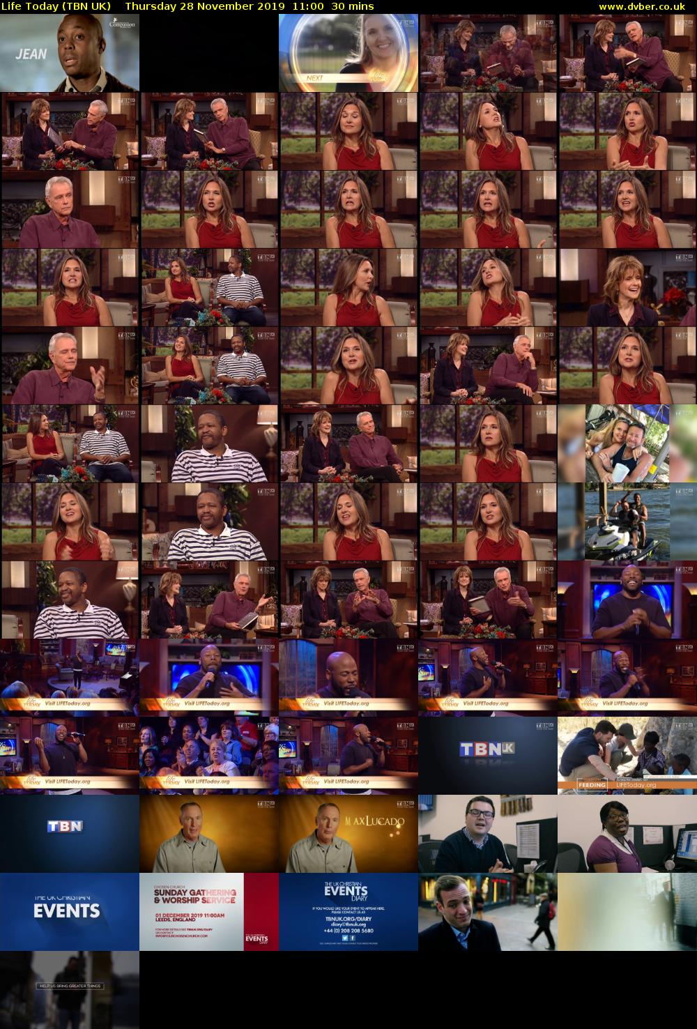 Life Today (TBN UK) Thursday 28 November 2019 11:00 - 11:30