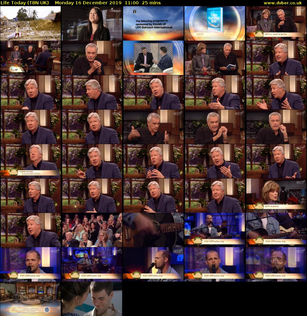 Life Today (TBN UK) Monday 16 December 2019 11:00 - 11:25