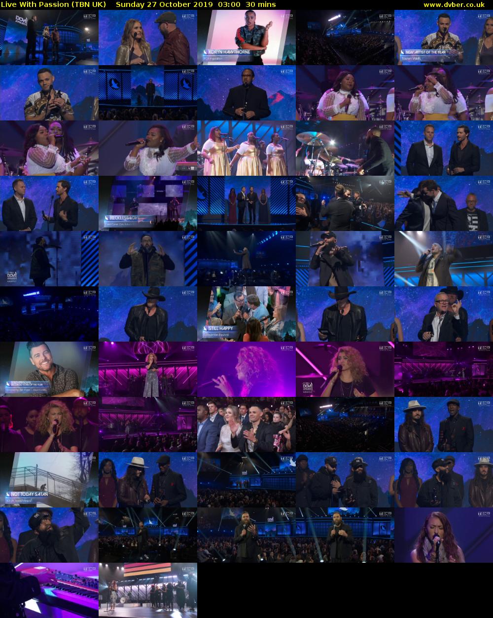 Live With Passion (TBN UK) Sunday 27 October 2019 03:00 - 03:30