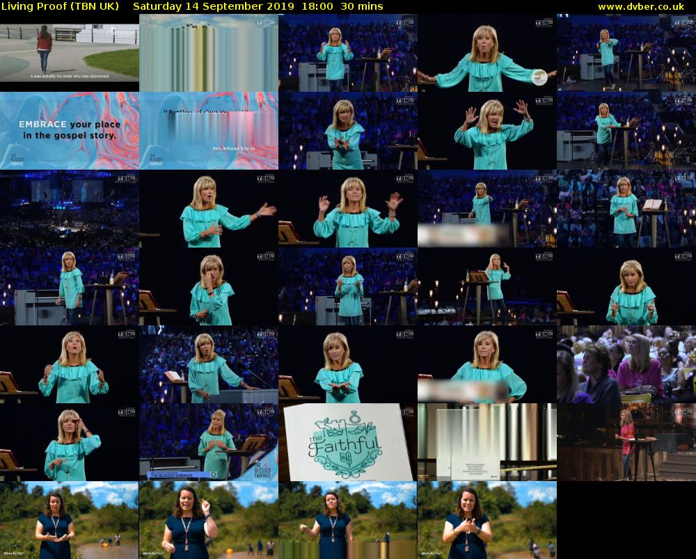 Living Proof (TBN UK) Saturday 14 September 2019 18:00 - 18:30