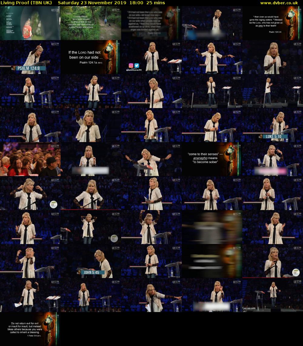 Living Proof (TBN UK) Saturday 23 November 2019 18:00 - 18:25