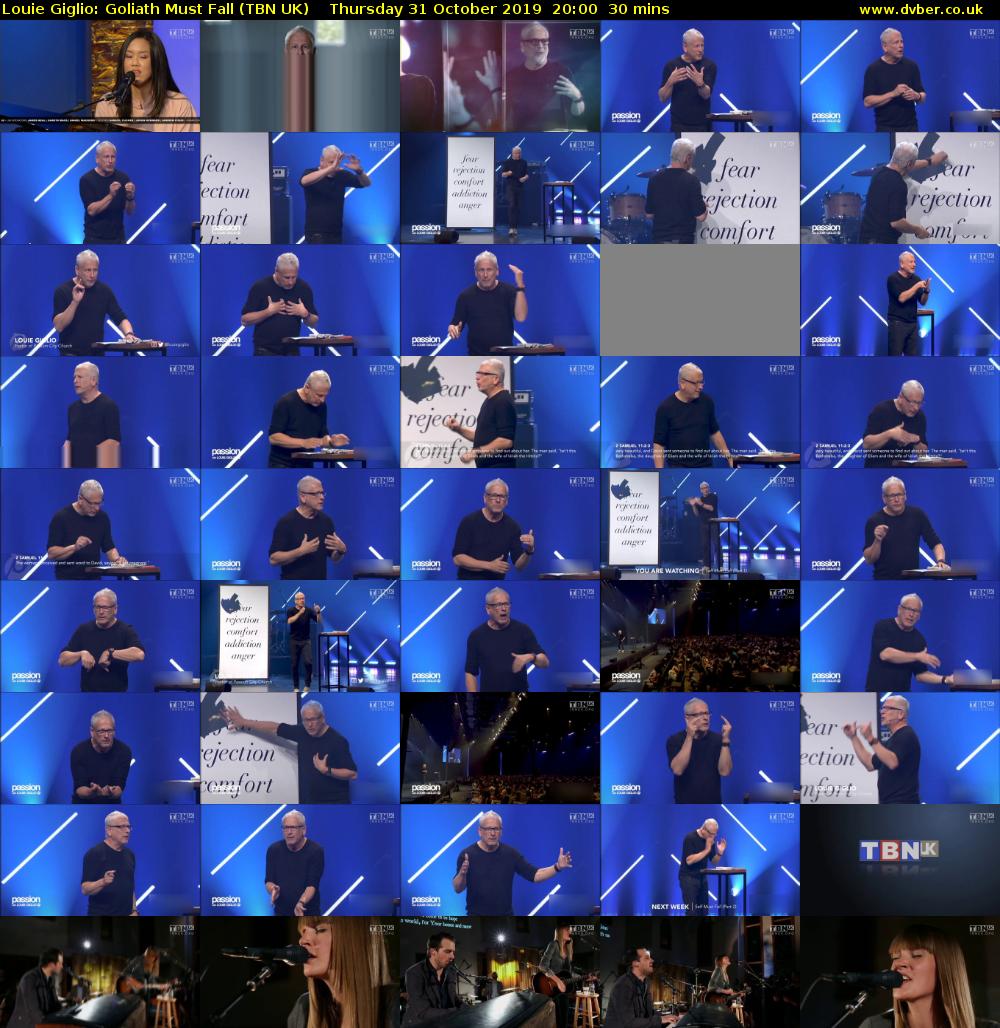 Louie Giglio: Goliath Must Fall (TBN UK) Thursday 31 October 2019 20:00 - 20:30