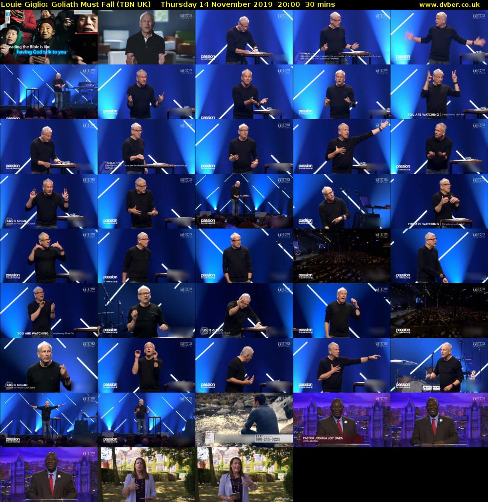 Louie Giglio: Goliath Must Fall (TBN UK) Thursday 14 November 2019 20:00 - 20:30