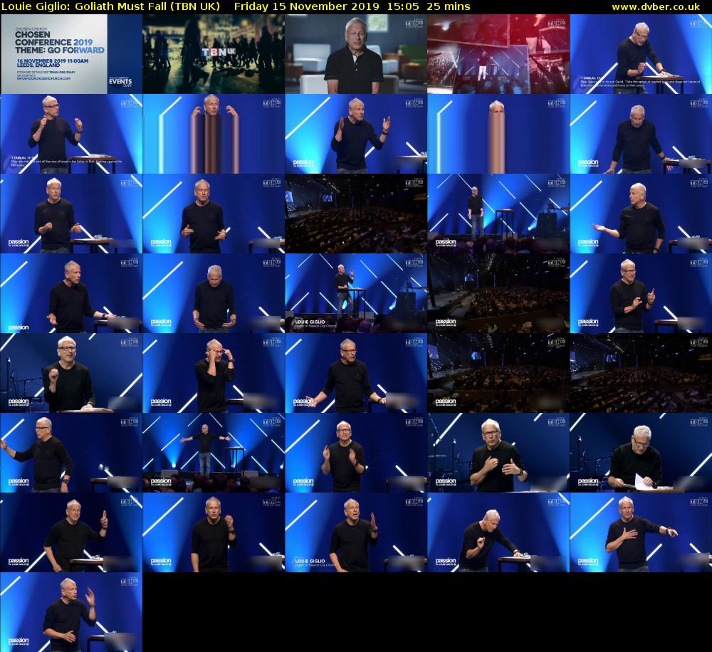 Louie Giglio: Goliath Must Fall (TBN UK) Friday 15 November 2019 15:05 - 15:30