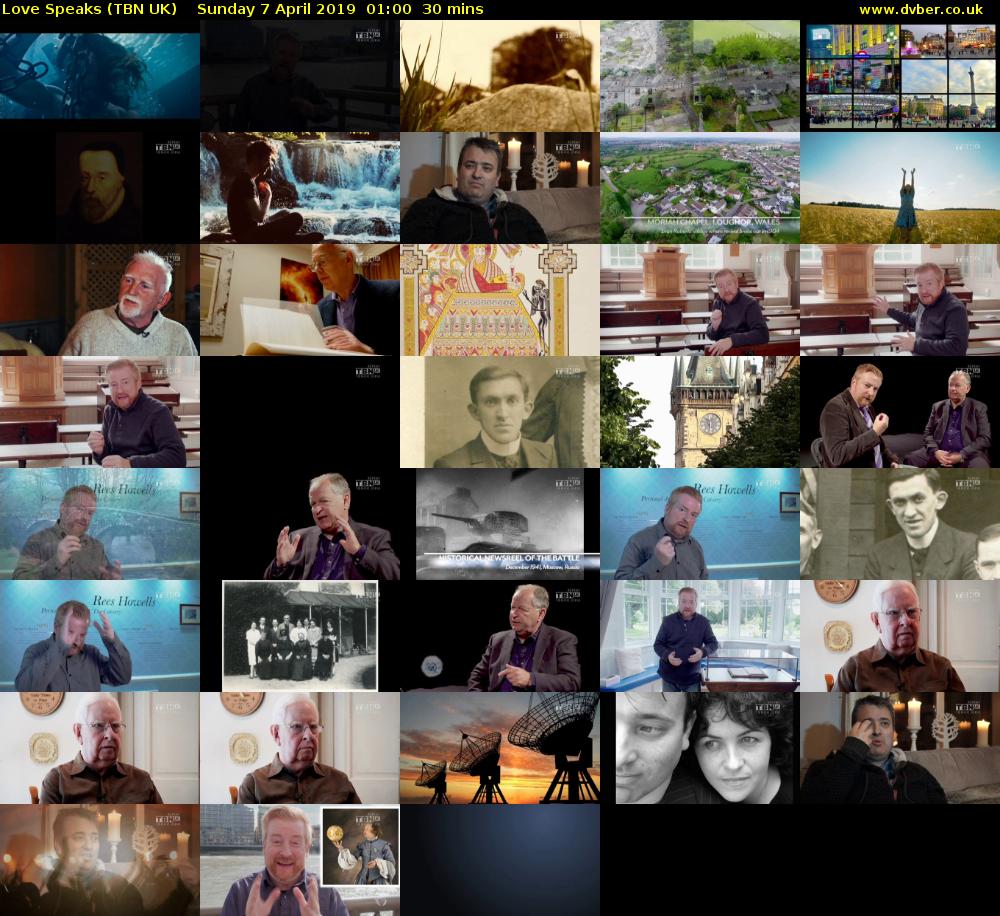 Love Speaks (TBN UK) Sunday 7 April 2019 01:00 - 01:30