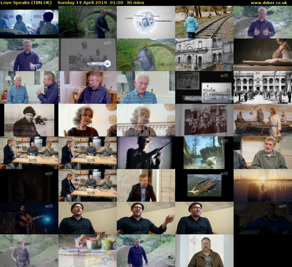 Love Speaks (TBN UK) Sunday 14 April 2019 01:00 - 01:30