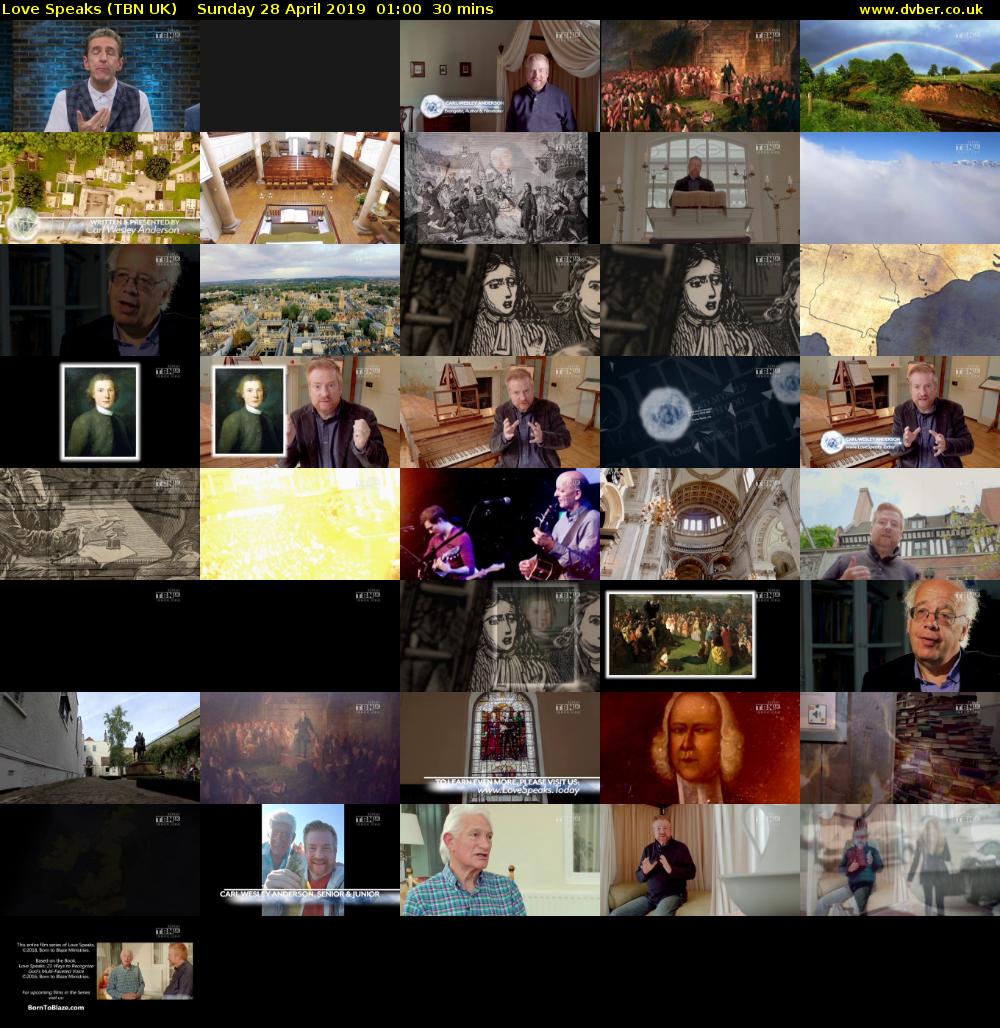 Love Speaks (TBN UK) Sunday 28 April 2019 01:00 - 01:30