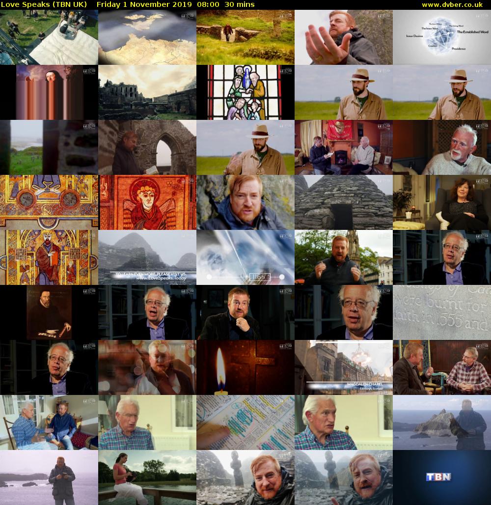 Love Speaks (TBN UK) Friday 1 November 2019 08:00 - 08:30