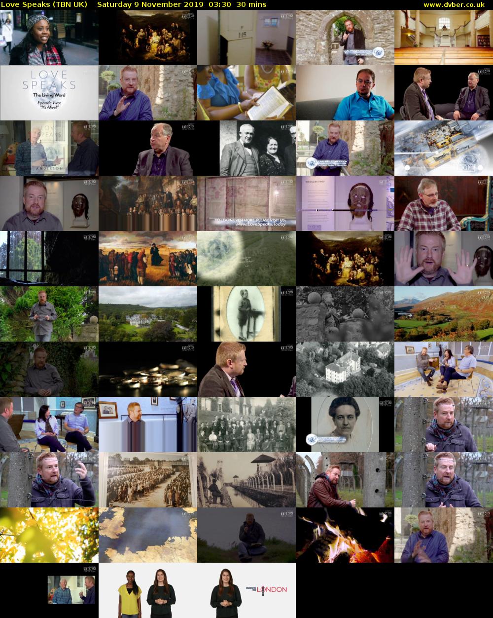 Love Speaks (TBN UK) Saturday 9 November 2019 03:30 - 04:00