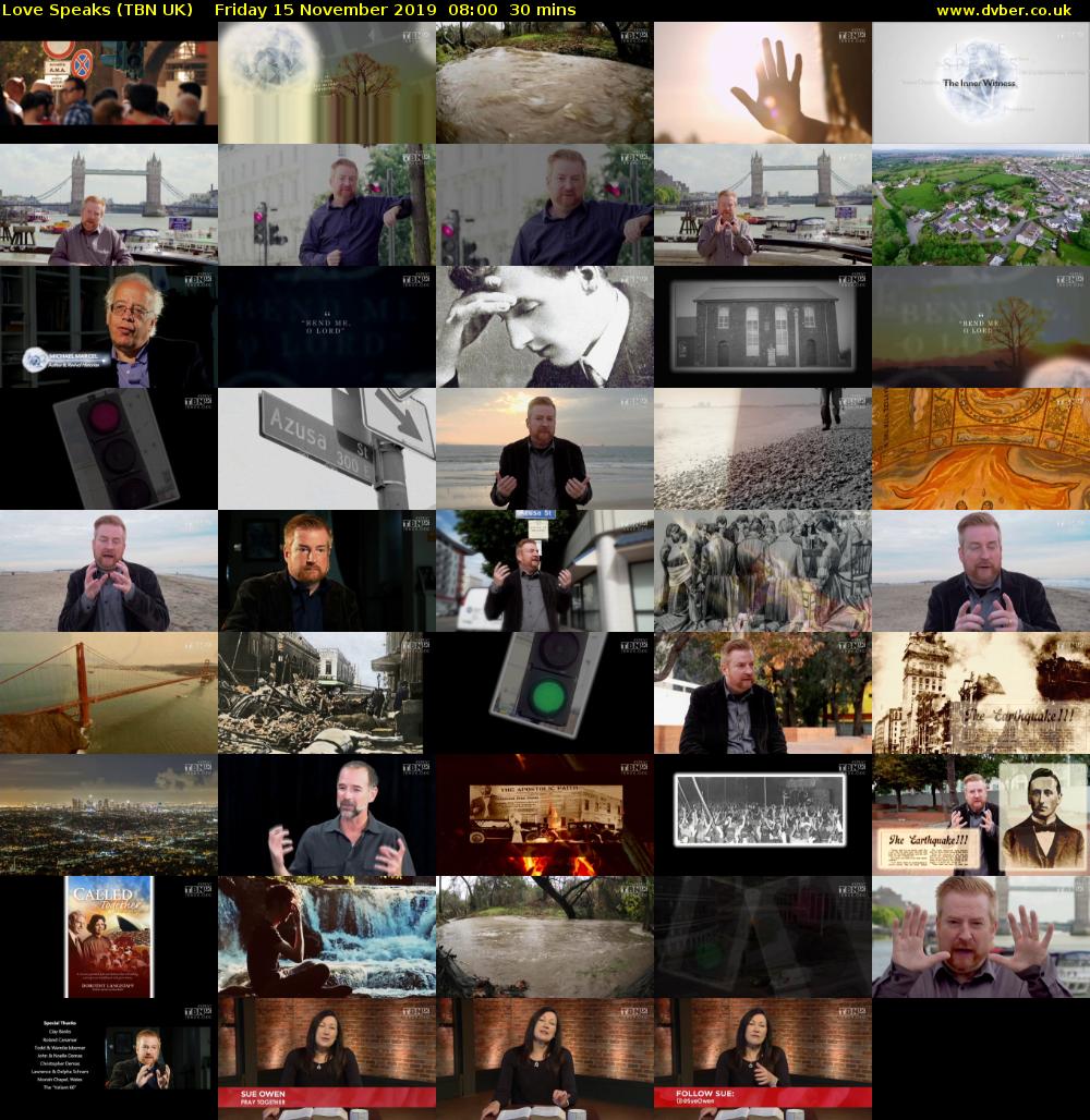 Love Speaks (TBN UK) Friday 15 November 2019 08:00 - 08:30