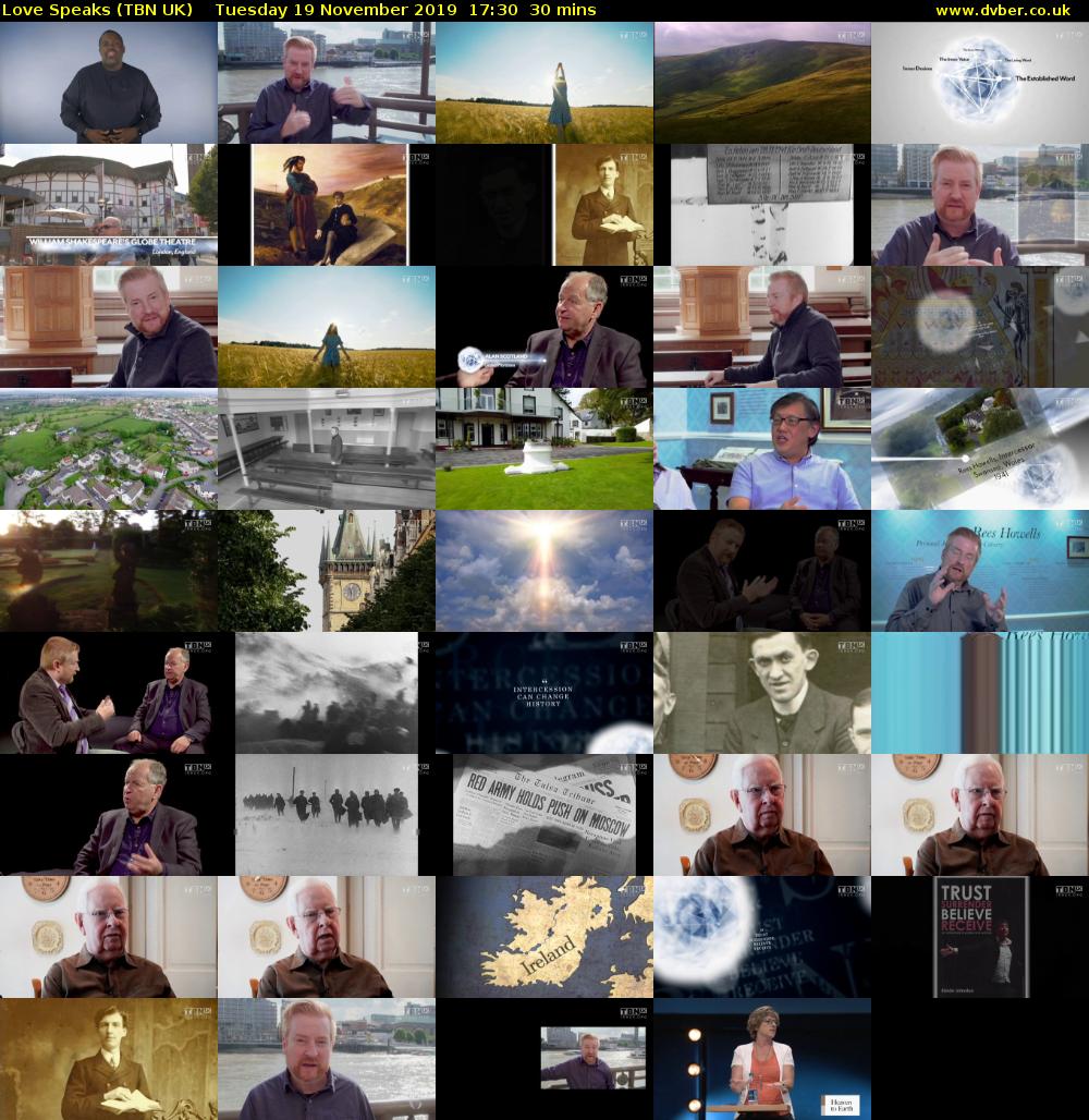 Love Speaks (TBN UK) Tuesday 19 November 2019 17:30 - 18:00