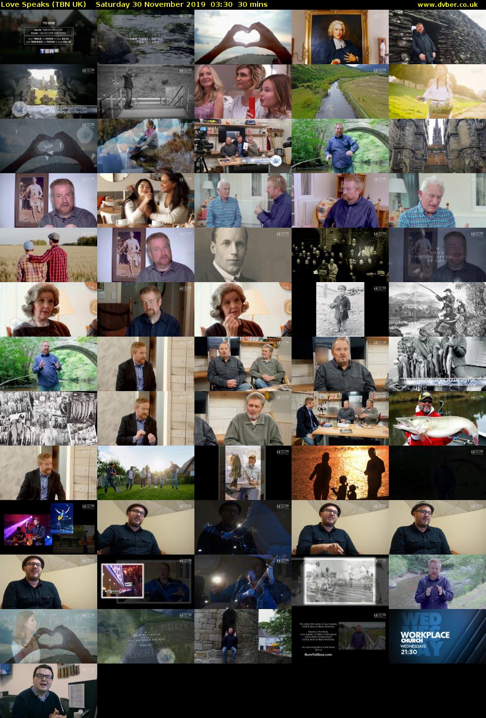 Love Speaks (TBN UK) Saturday 30 November 2019 03:30 - 04:00