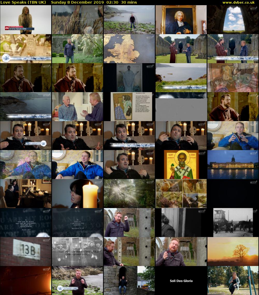 Love Speaks (TBN UK) Sunday 8 December 2019 02:30 - 03:00