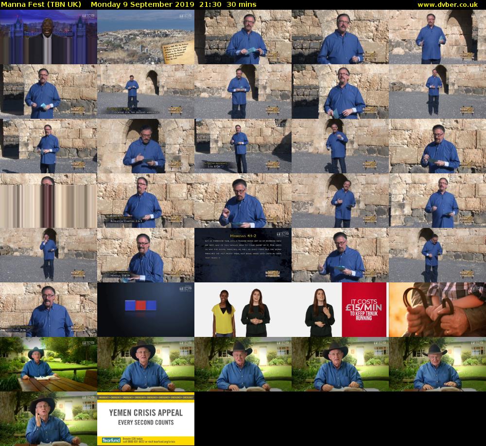 Manna Fest (TBN UK) Monday 9 September 2019 21:30 - 22:00